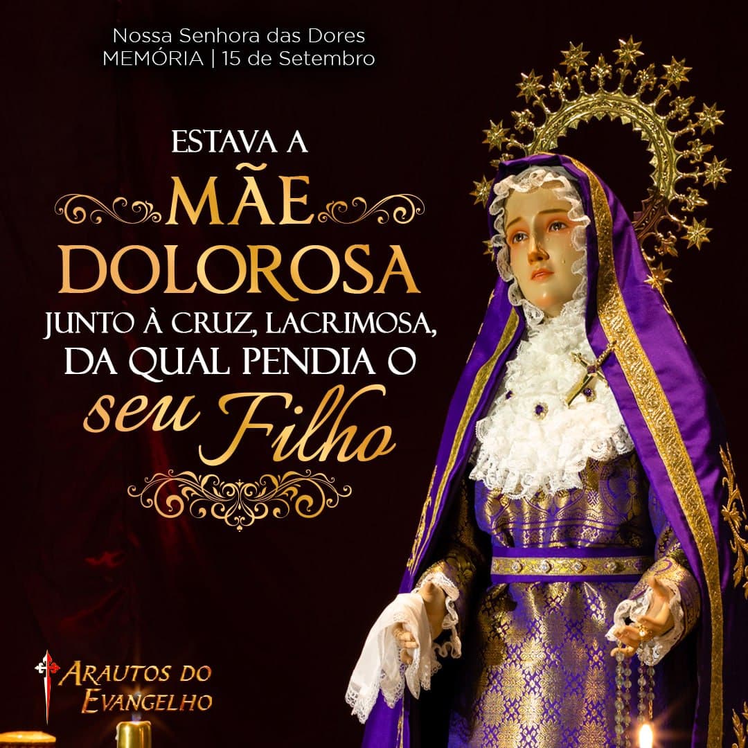 CavalariaMaria's tweet photo. Nossa Senhora das Dores ou Mater Dolorosa (Mãe Dolorosa) 
“Quero ficar junto à cruz, velar contigo a Jesus e o teu pranto enxugar!”
#nossasenhora #virgemdasdores #maedolorosa #santododia #nossasenhoradasdores #maedasdores #totustuusmariae #jesus #jesuscristo #arautos #heraldos https://t.co/WG2mQ7HHVi