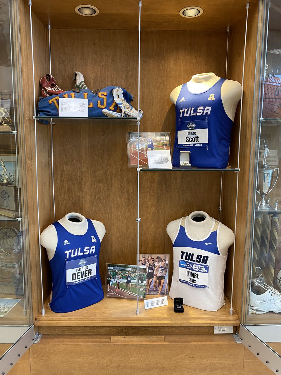 Our @TulsaTrack national champions display case officially gained a new member today! Welcome @_patrickdever! @chrisohare1500 @_MarcScott @TulsaHurricane