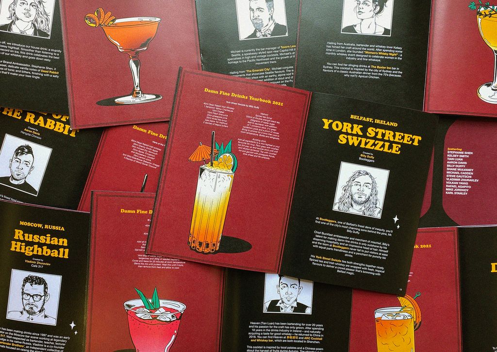 UsFolk (@usfolk_) on Twitter photo Great project from earlier this year with The Dead Rabbit Whiskey for their Damn Fine Drinks Yearbook 2021! Featuring delish cocktails with Dead Rabbit Whiskey by some of the worlds finest bartenders โจ๐ฅ Illustrations & cover by <a href="/FionaaMcDonnell/">Fiona McDonnell</a> and layout designs by ourselves! Great project from earlier this year with The Dead Rabbit Whiskey for their Damn Fine Drinks Yearbook 2021! Featuring delish cocktails with Dead Rabbit Whiskey by some of the worlds finest bartenders โจ๐ฅ Illustrations & cover by <a href="/FionaaMcDonnell/">Fiona McDonnell</a> and layout designs by ourselves!
