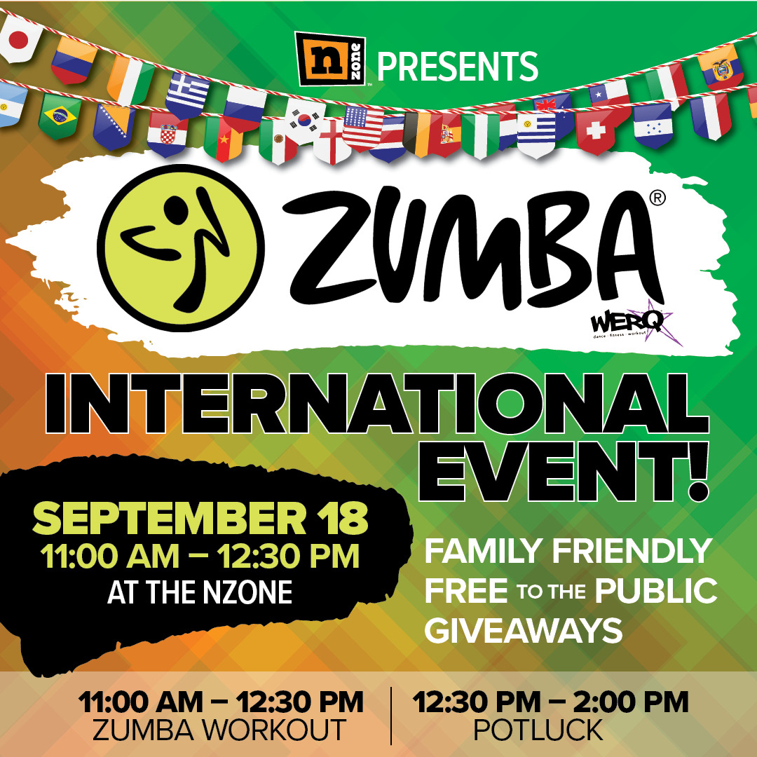 THIS SATURDAY! Zumba and WERQ is back at The nZone! We're having a FREE Zumba class followed by an International Potluck meal. Come out and get your sweat on this Saturday!