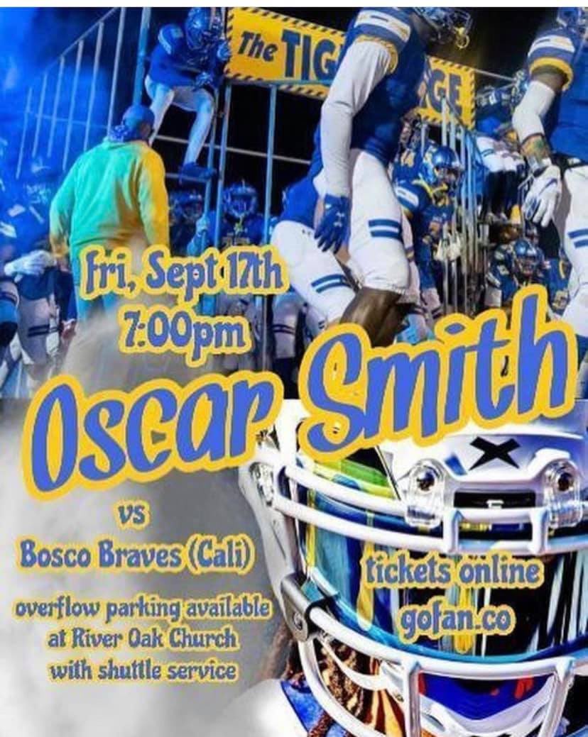 Friday!!!  Huge game as #3 Nationally ranked @boscofootball comes to town. Gates open at 5:30. #packthehouse #smithset @OFSAmbushNation @OscarSmithFB @StJohnBoscoHS #ADCollins
