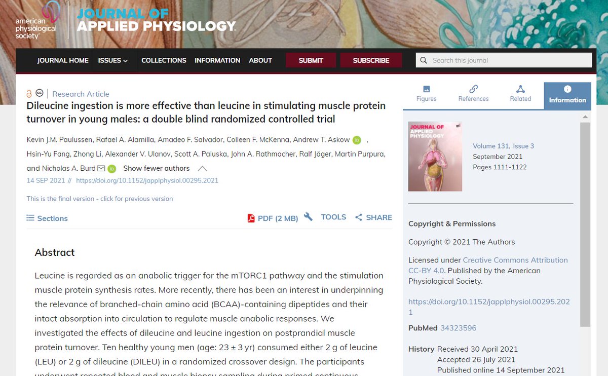 APSPublications's tweet photo. #Dileucine ingestion is more effective than #leucine in stimulating #muscle #protein turnover in young males: a double blind randomized controlled trial (Paulussen et al.) - new open access article in @japplphysiol 

https://t.co/rKacTM7JYS

#muscleprotein https://t.co/JQmQNqyJe3