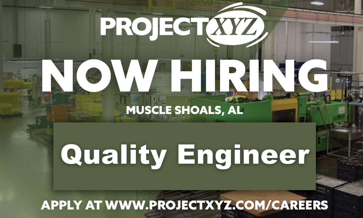 PROJECTXYZINC's tweet photo. NOW HIRING in our Muscle Shoals location. Join #TeamPROJECTXYZ today!

https://t.co/lkcEzSWtii https://t.co/Zsnm1fBDUq