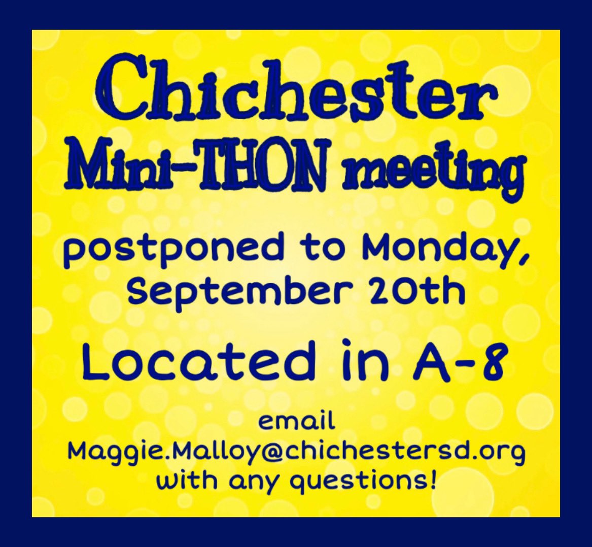 ‼️MINI-THON MEETING‼️On Monday, September 20th, an introductory Mini-THON committee meeting will be held in classroom A-8. All are welcomed! #ftk