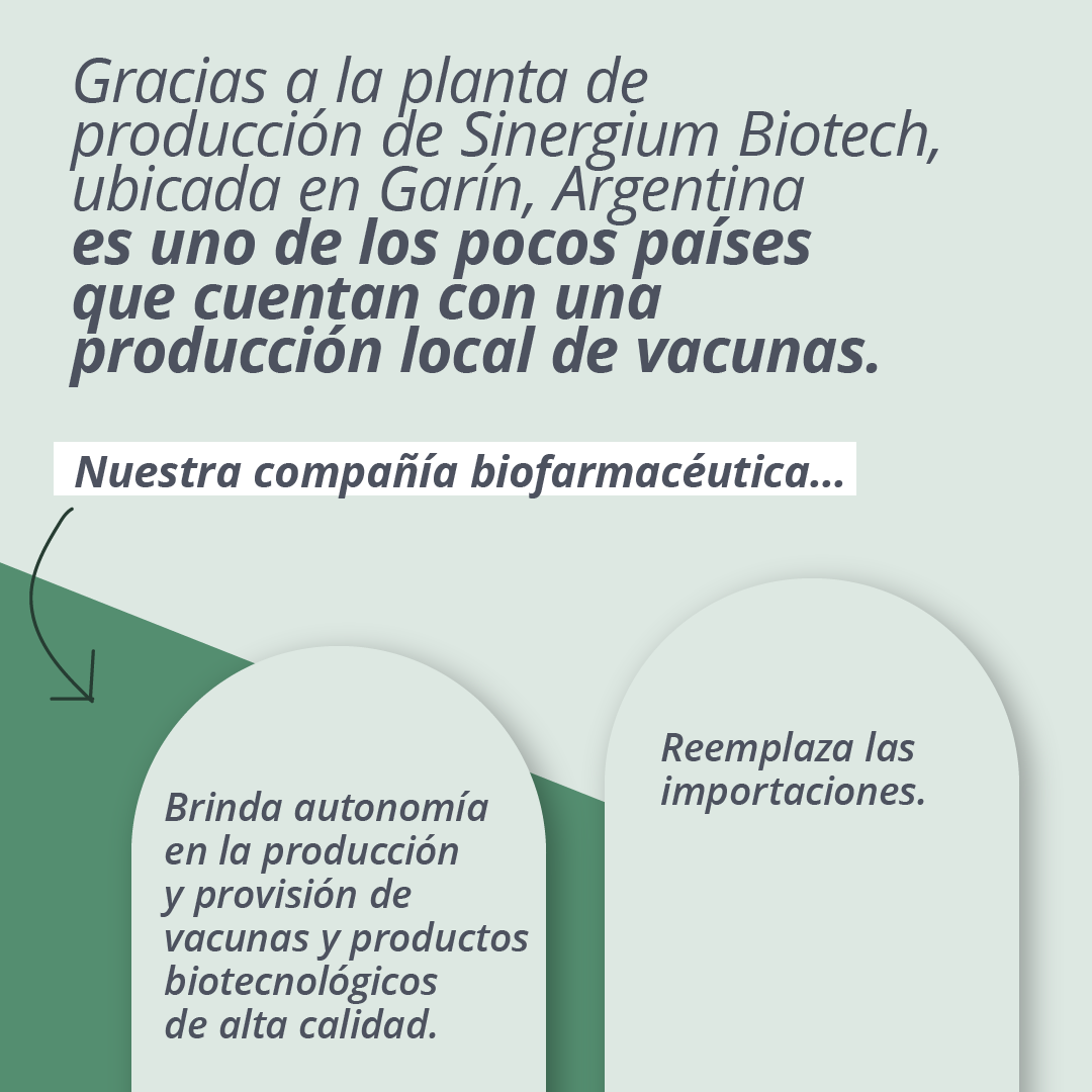 Insud_Arg's tweet photo. #CompromisoINSUD | Gracias a nuestra compañía biofarmacéutica, #SinergiumBiotech, Argentina es uno de los pocos países que cuenta con una #produccionlocaldevacunas. https://t.co/UVRtZH2U4b