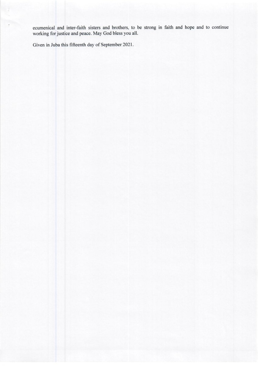 #SouthSudan RC bishops call for improved economy, non-violent solutions to conflict; express frustration at R-ARCS slow pace implementation; want to be involved in more inclusive peace process in pastoral message.