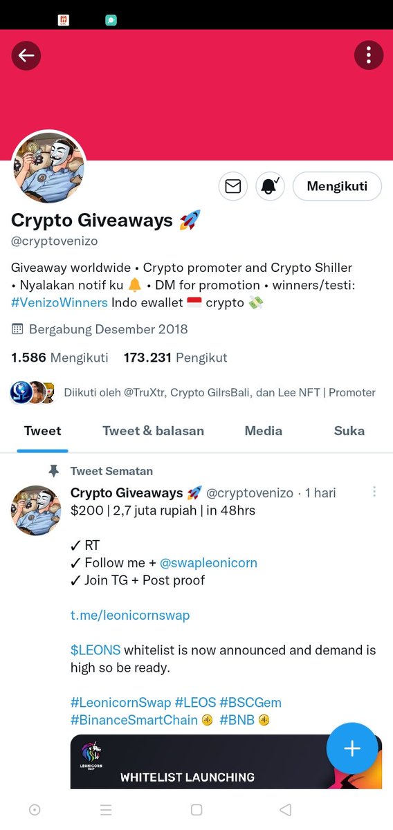 Gylangs3's tweet photo. @cryptovenizo Thanks opportunity https://t.co/KtKL9qqmAX
