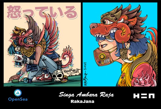 RakaJanas's tweet image. #NFTFAMILY today drop 

&quot;SINGA AMBARA RAJA&quot;, available at
@opensea : opensea.io/assets/0x495f9…
0.03 eth, 10/10

@onhicetnunc : 
hicetnunc.xyz/objkt/309909
2.5 tez, 50/50 edition

@objktcom #objkt #nft #nftcommunity