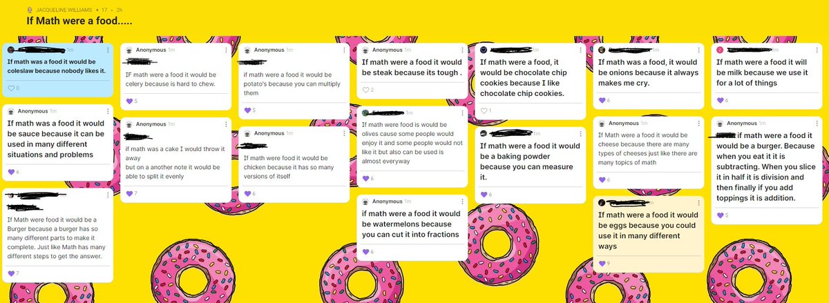 CoachWilliams87's tweet photo. "If Math were a food...."
Today the Grade 7's started their Math journey. If these answers are any indication of the year to come. We are in for a great adventure!
@DDSBatHome7to8 #first20days https://t.co/fkOPcJTz2K