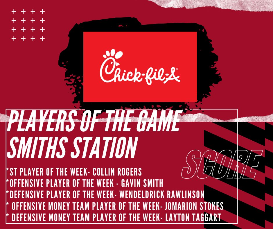 PLAYER'S OF THE GAME 
*ST player of the week- Collin Rogers
*Offensive player of the week - Gavin Smith
*Defensive Player of the week- Wendeldrick Rawlinson
* Offensive Money team player of the week- Jomarion Stokes
* Defensive Money Team Player of the week- Layton Taggart