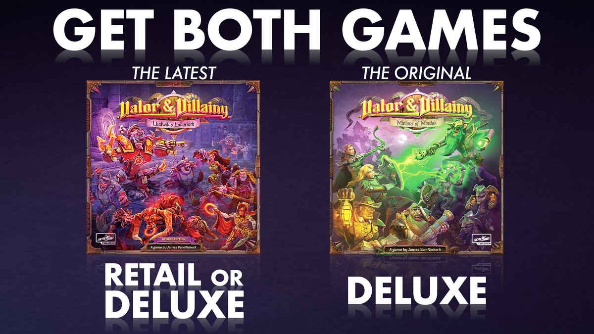 ICYMI: We're taking late pledges for BOTH #ValorAndVillainy games! Get #LludwiksLabyrinth &amp; the Kickstarter-EXCLUSIVE #MinionsOfMordak Deluxe Edition! This is NOT in stores!

Late pledge today: bit.ly/2Vxh33o