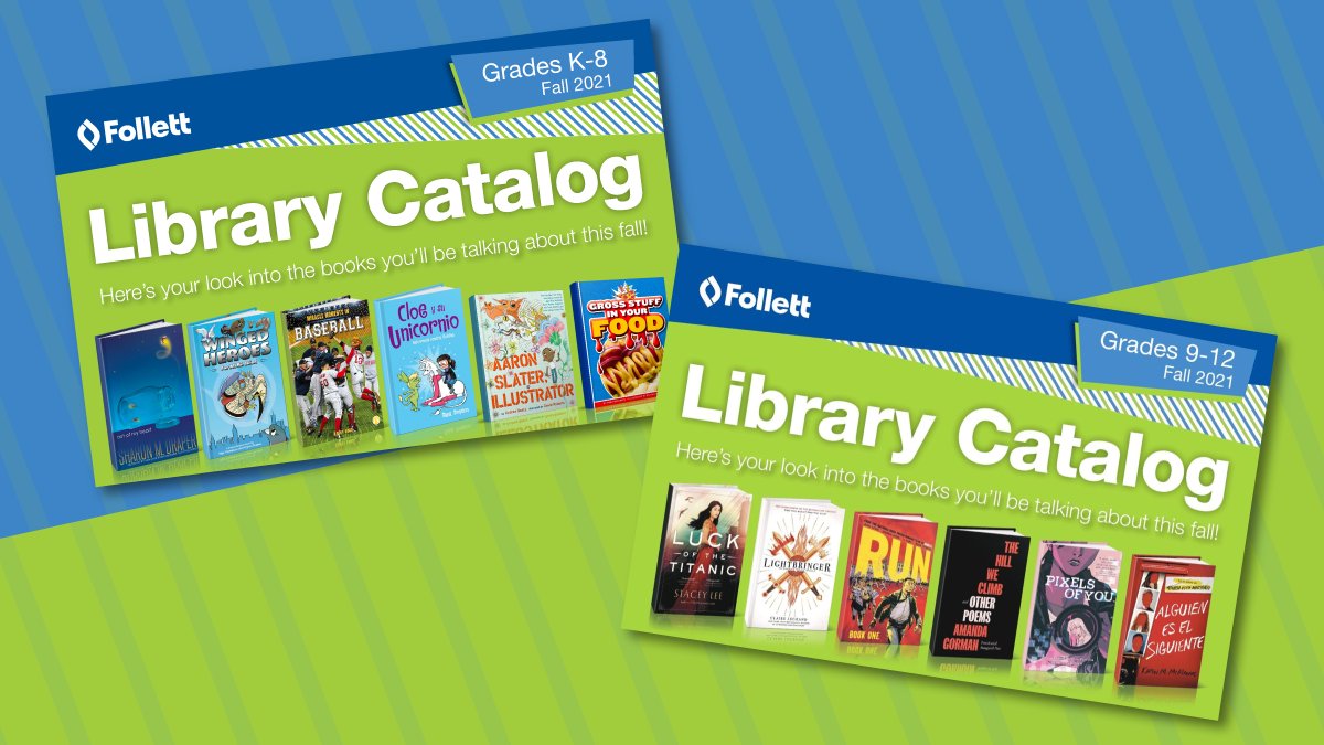 FollettSoftware's tweet photo. Ready to serve up the hottest titles to your students? Explore our fall catalogs and check “finding great books” off your to-do list today!

Grades K-8 Catalog:
https://t.co/1YnKzi8okh 

Grades 9-12 Catalog:
https://t.co/OCOm5a2cyG

#BackToSchool #FallTitles #FallCatalog https://t.co/abAN5141q5