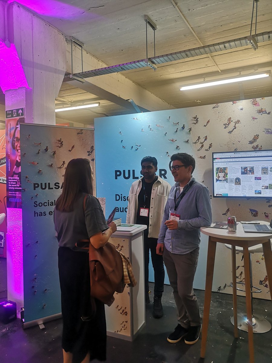 PulsarPlatform's tweet photo. It's day 2 at @voxburner #YMS2021  and the Pulsar team are here ready to chat all things social listening! Swing by our booth on the way to the main stage and find out why you need #sociallistening in your marketing strategy. https://t.co/Cs0GGpOlwH