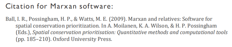 Marxan_Planning's tweet photo. @fishiintheC @j_a_mcgowan @BrookeWEcology @HugePossum Thanks for asking, the citation is: https://t.co/pnLHc0dVOa