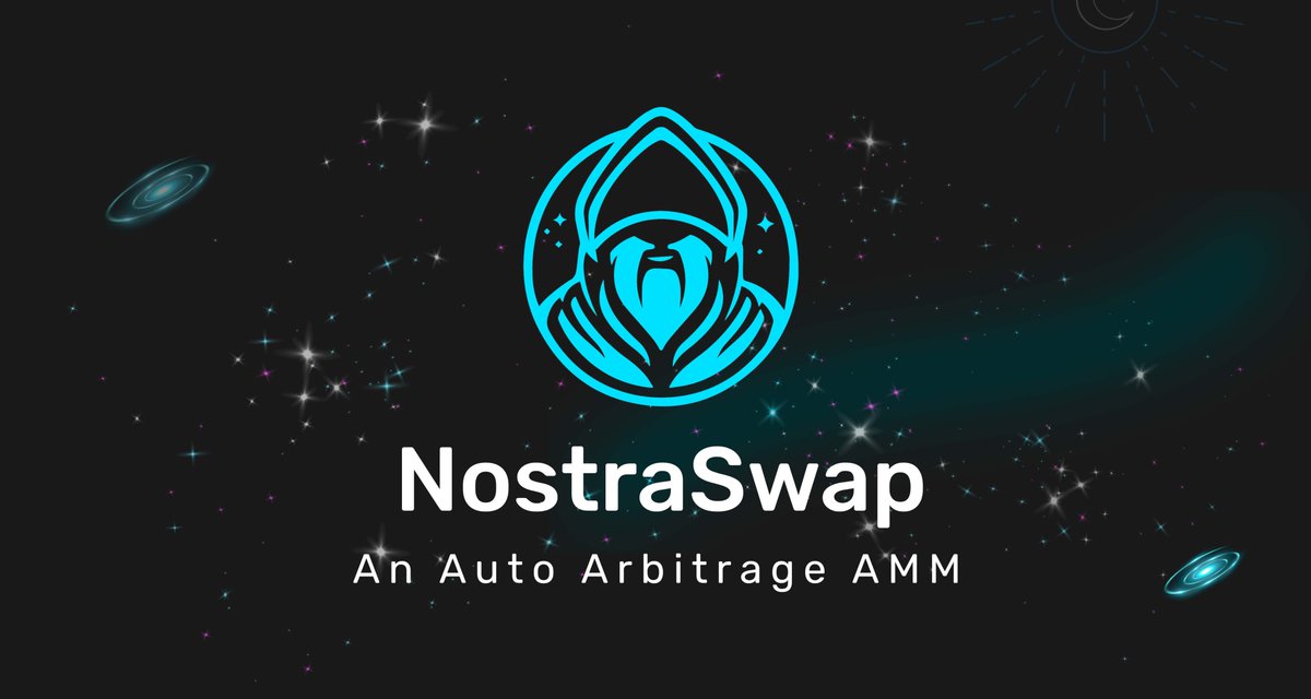nostraswap's tweet image. 1/ … 🔮Greeting from the Nostra🧙🏻‍♂️...

We are proud to introduce you #NostraSwap🧙🏻‍♂️, a new AMM that allows you to earn additional fees and bonuses 💰 via automatic post-swap arbitrage. ✨

Visit our full story on Medium medium.com/@nostraswap/no…