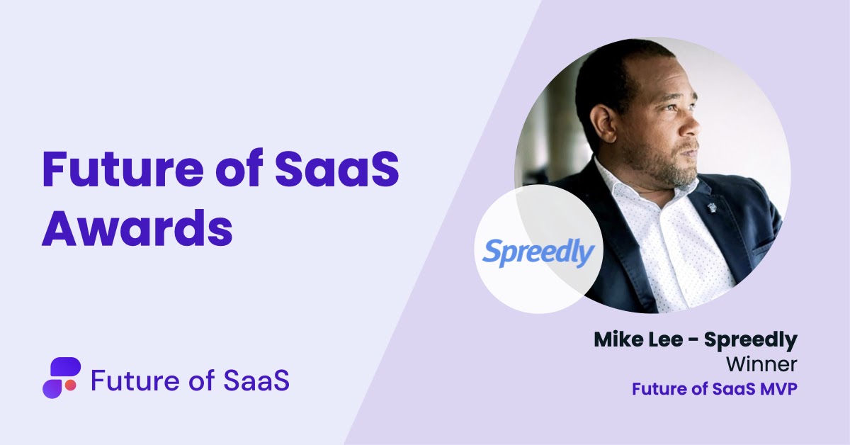 Congratulations to Mike Lee, Director of CS Strategy, Operations &amp; Strategic Accounts at @Spreedly, for winning the Future of SaaS MVP Award 🎉

A team player and proven leader, Mike’s passion, enthusiasm, and commitment to the SaaS community is evident.

#FoSaaSFest #awards