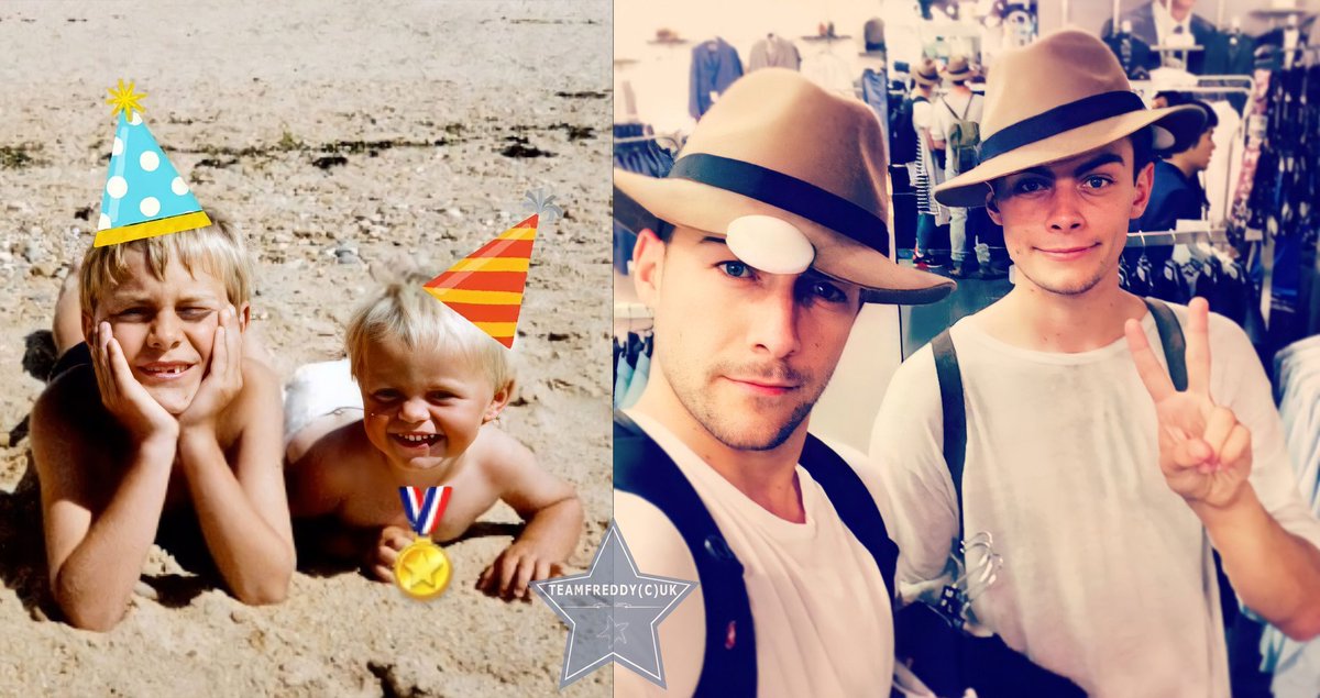 TeamFreddyCUK's tweet photo. Two amazing actors and brothers as well. Happy Birthday @tomoausten 🎁 We hope you are having a great day 🎉 https://t.co/56abtorgKn