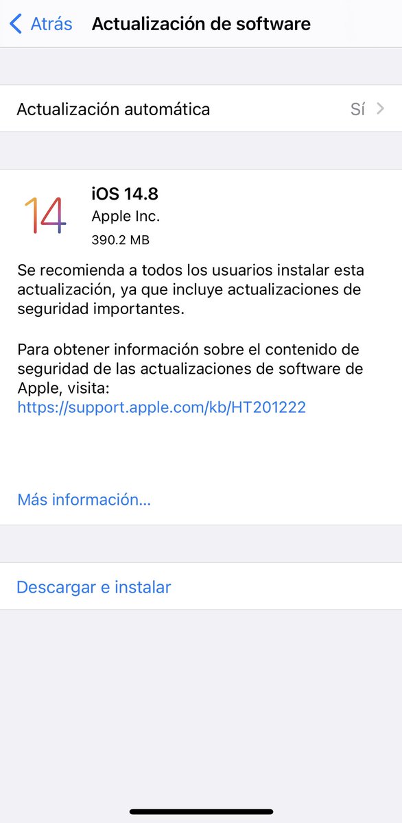 YerBlues84's tweet image. #iOS148 … ha actualizar.