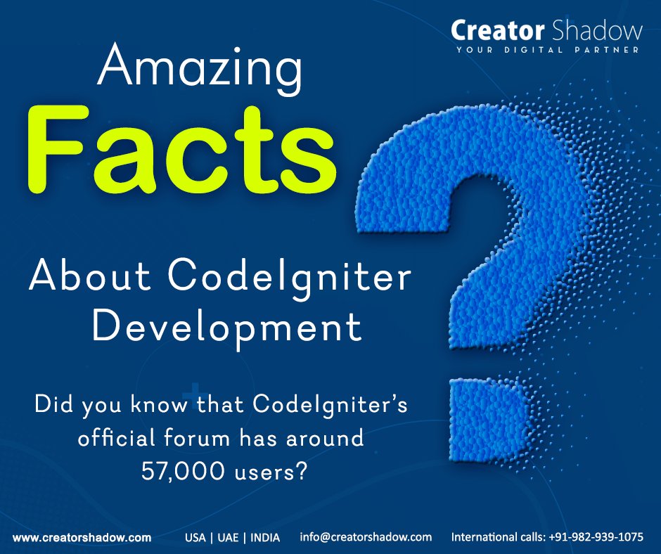 creator_shadow's tweet image. Take your business to the next level with a fabulous website to engage maximum users in this digital era with Creator Shadow, the best CodeIgniter development company in UAE.
creatorshadow.com/services/codei…
#codeigniter #codeigniterframework #phpdevelopment #dubai #creatorshadow