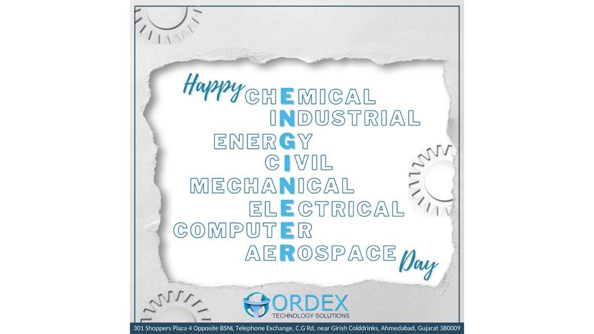 OrdexTech's tweet photo. Engineering is the professional art of applying science to the optimum conversion of natural resources to the benefit of man.
#HappyEngineersDay #Engineer #EngineerDay2021 https://t.co/Dy2W7JXcil