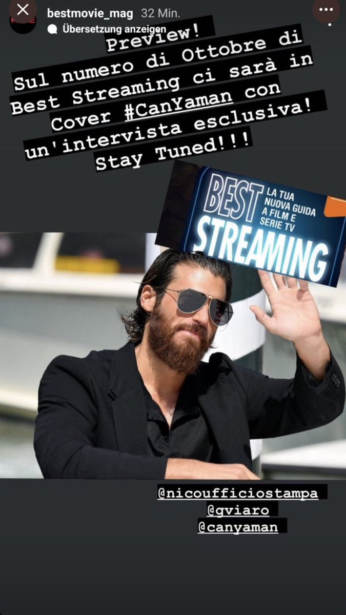 Coming soon 🔥🔥
#CanYaman on the cover of 
Best movie Magazine🗞
As he said during his interview in 
#Venezia78 #bestmovieaward2021 ❤️

#ViolaComeIlMare #FrancescoDemir #CanYamanMania #sandokan #LuxVide