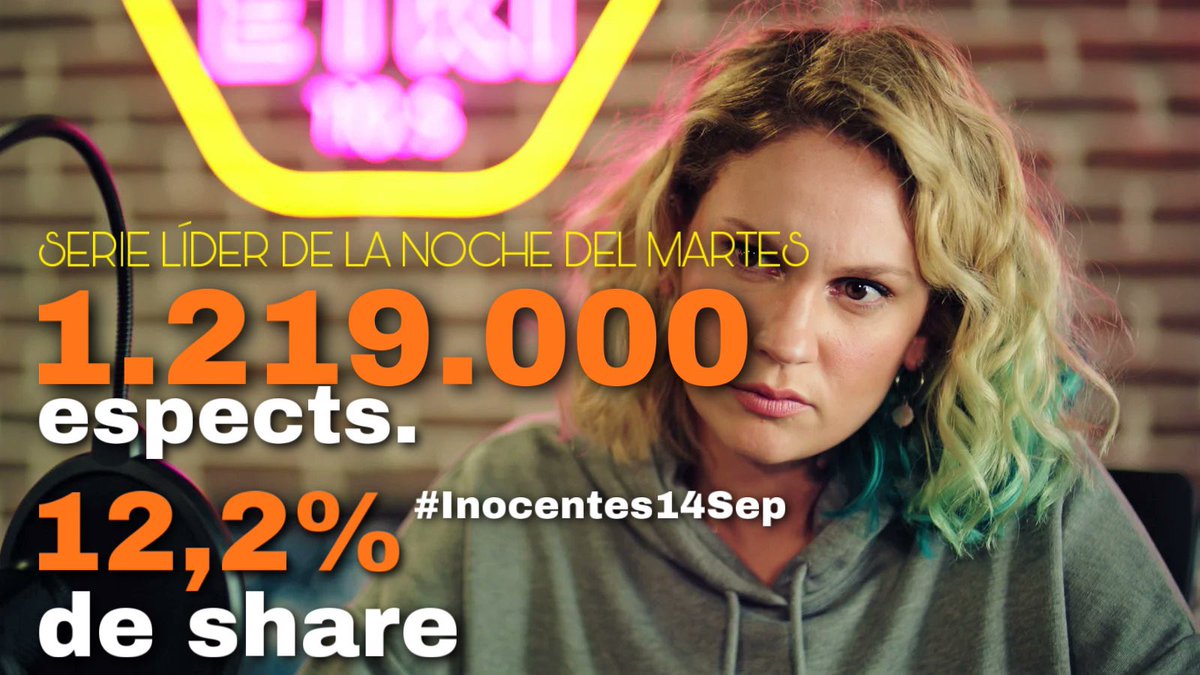 MasQTele's tweet photo. #Inocentes14Sep sigue subiendo en la noche del martes de @antena3com siendo la SERIE MÁS VISTA de la noche con 1.219.000 espectadores (12,2% de share) @fzaofficial @BrknSokullu https://t.co/ris3zFeBA9