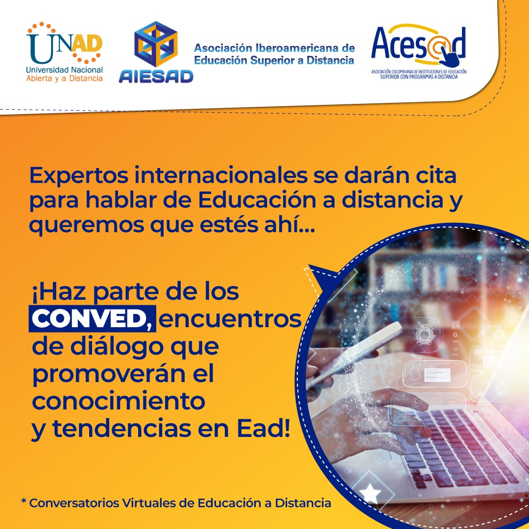 UniversidadUNAD's tweet photo. 🙋🏻‍♀️ Manito arriba todos los apasionados por la educación a distancia! 🖥️ El próximo 23 de septiembre inician los CONVED, conversatorios virtuales en donde se discutirá todo lo relacionado con esta modalidad.
¡Espera más detalles del primer encuentro!🎓🎒📚 https://t.co/SbRCrYbYmG https://t.co/fVCZHeC4Ah