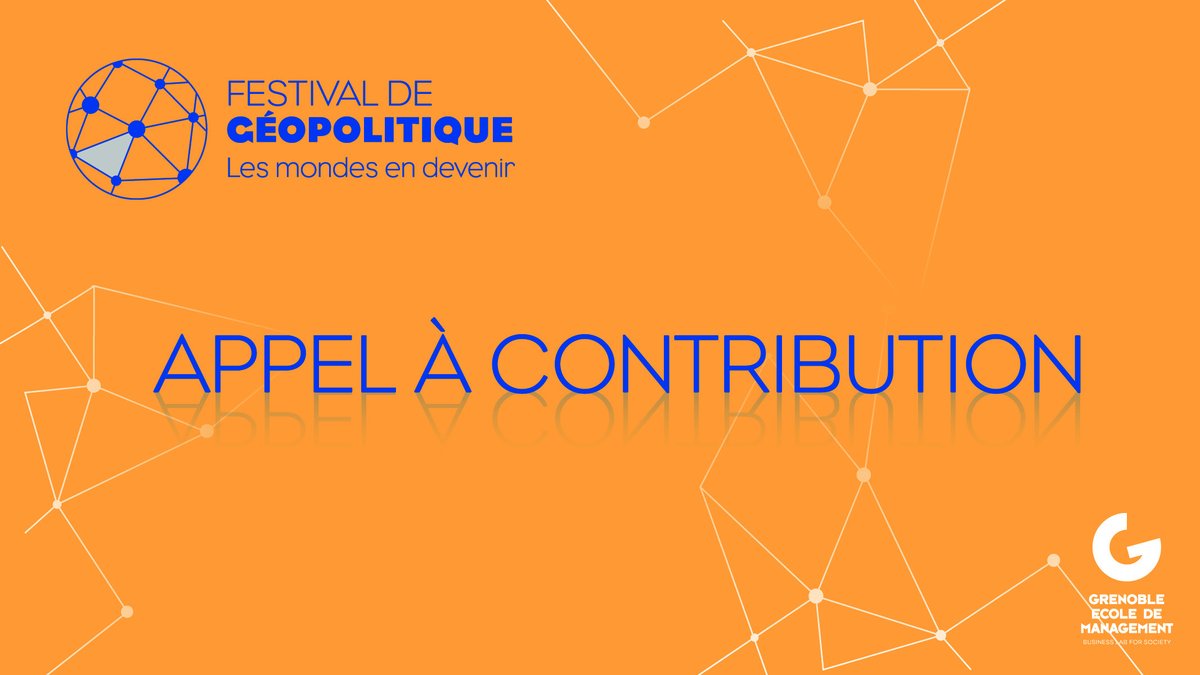 Apply here : cutt.ly/0W4MxzJ
TECHNOLOGIE + STRATEGIE = PUISSANCE ? #geopolitique
Vous avez matière à parler sur le sujet ? 
Le lien du formulaire ici : cutt.ly/0W4MxzJ
Le comité scientifique du festival a hâte de vous lire !
