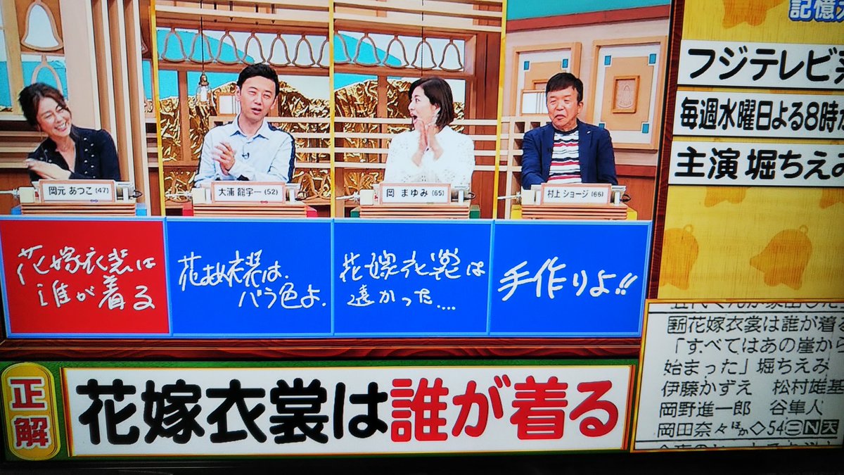 岡野誠 松木安太郎研究家 書籍 田原俊彦論 発売中 V Twitter クイズ脳ベルshow 堀ちえみ 伊藤かずえ出演の大映ドラマ 正解 花嫁衣装は誰が着る 岡まゆみの回答 花嫁衣装は遠かった T Co Sm0nkbuun0 Twitter