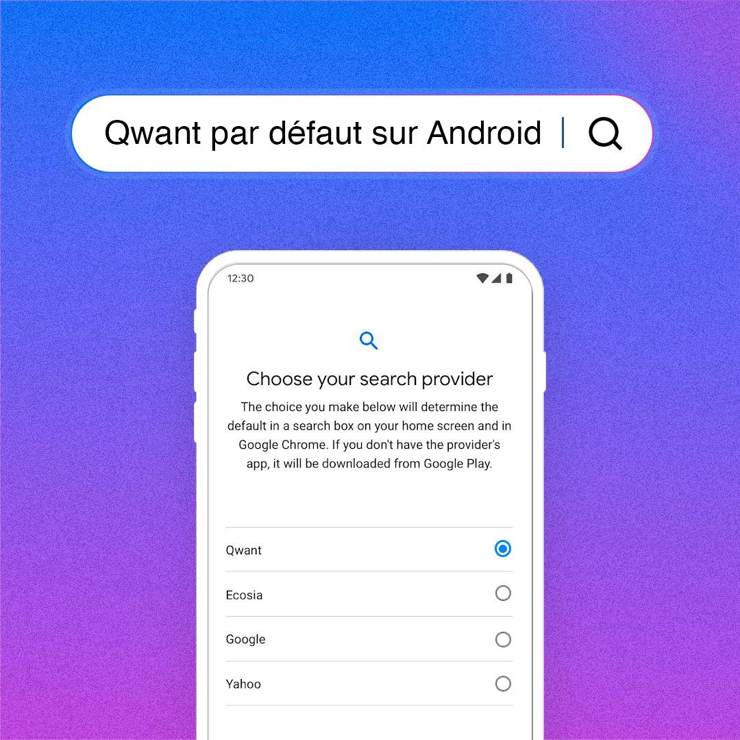 Qwant_FR's tweet image. 📢 Choisir Qwant sur Android, c’est désormais possible ! #SwitchToQwant 

➡️ Qwant est présent sur la liste officielle des moteurs de recherche qui seront proposés sur le nouveau #ChoiceScreen