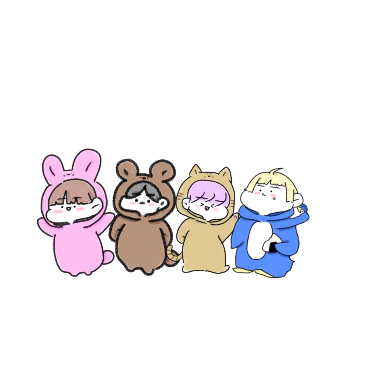 Hanamo 着ぐるみ女子 イラスト イラスト練習中 イラスト好きさんと繋がりたい ゆるいイラスト 着ぐるみ どの子がお好き T Co W08mp7aago Twitter