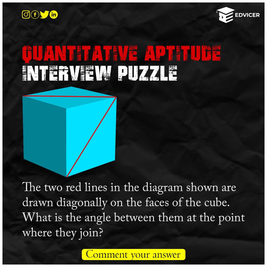 EdvicerCourses's tweet photo. Can you solve this interview puzzle?
Comment the answer💫
For more, follow @EdvicerCourses
#Edvicer #interview #interviewquestions #jobsearch #linkedin #recruiting #hr #hiring #comment #puzzles #softwarecareers #softwaredevelopers #softwaredevelopment #interviewing #resume https://t.co/qtW756kpkq