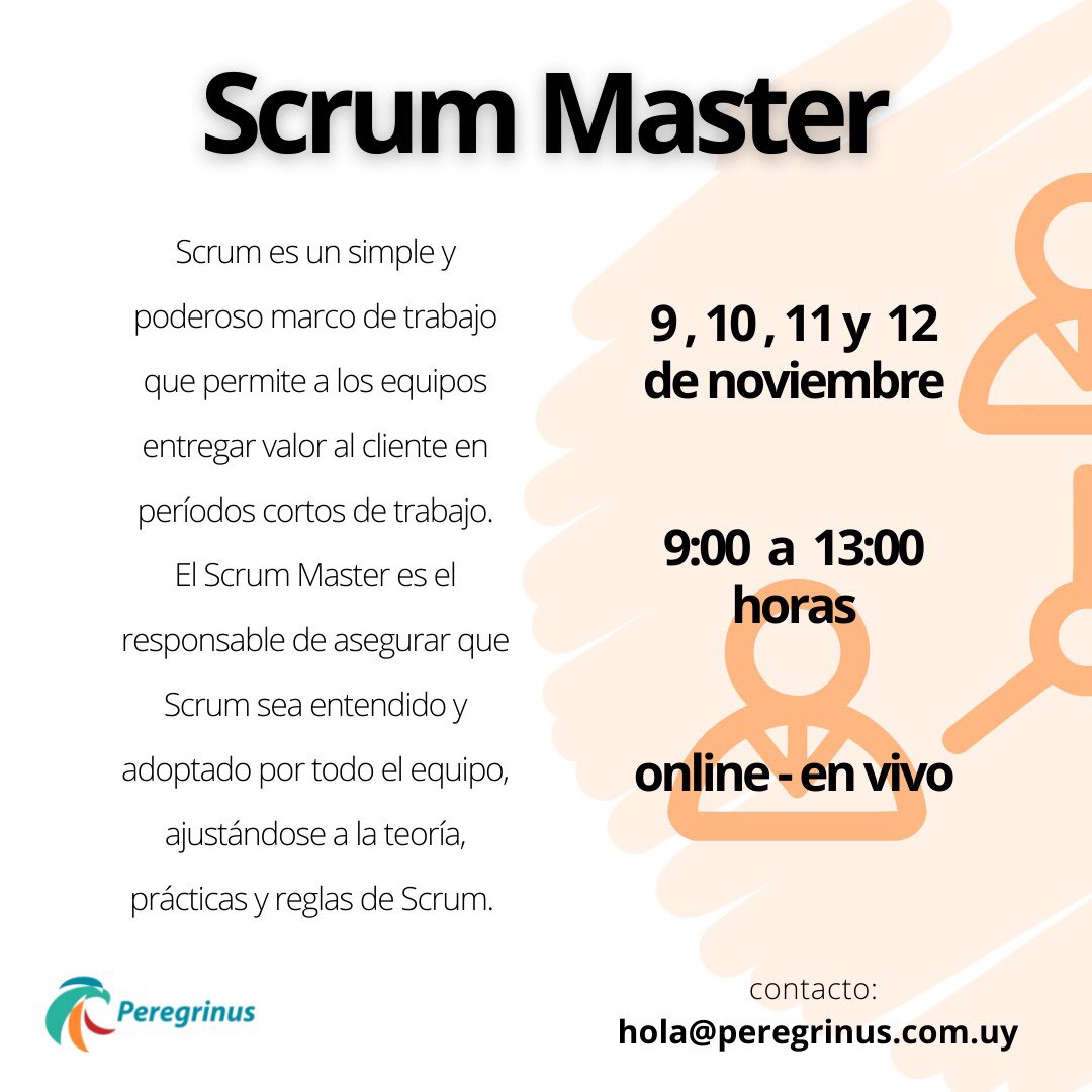 ¡Últimos cursos del 2021! 😱
No te quedes afuera 👉🏻 hola@peregrinus.com.uy

#seamosagile #scrummaster #scrumproductowner #agile