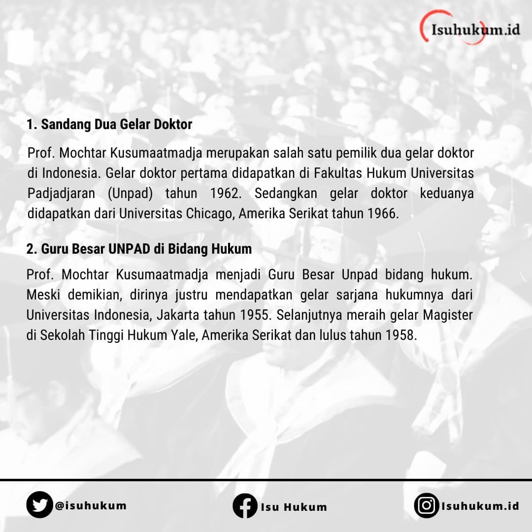 isuhukum's tweet photo. Udah pada tau belum biografi Beliau?
.
Okee para #ngisu kali ini tim Isu Hukum mau memberikan informasi tentang biografi Prof. Dr. Mochtar Kusumaatmadja ni
.
Keep learning and doing UPS! Don't forget to sharing!
.
#filsafat #filsuf #biografi https://t.co/PzBgjXYDP3