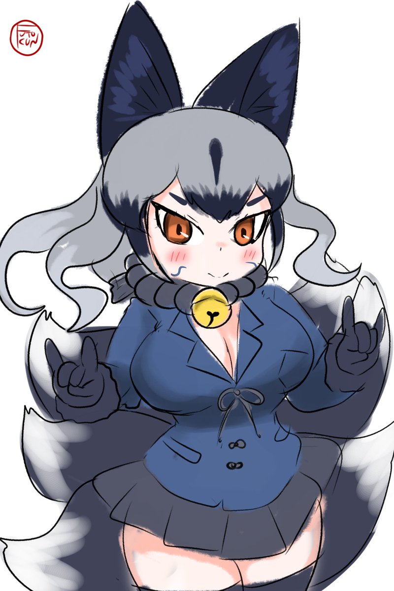 けものフレンズ ギンギツネに化けるキュウビキツネさん再掲 けものフレンズ Futokunのイラスト