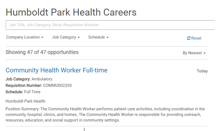 HumboldtHealth's tweet photo. Now Hiring: Community Health Worker - Full Time
The Community Health Worker performs patient care activities, including coordination in the community, hospital, clinics, and homes. Apply Here: https://t.co/LQtpdAUghk 
#humboldtpark #health #chicago #careeropportunities https://t.co/NyaltmYqFz