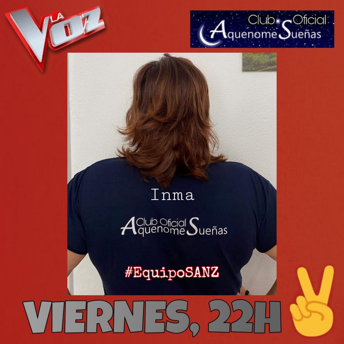 Nosotras también somos #EquipoSANZ y queremos decirte que estaremos contigo en #LaVozAntena3✌🏻
hasta el final.

Te veremos sonreír😀, escucharemos tu voz y
estamos seguras de que veremos alguna lagrimilla de emoción que llegan al ❤️ <a href="/AlejandroSanz/">Alejandro Sanz</a>
#AquenomeSueñas <a href="/AQueNoMeSuenAS/">AquenomeSueñas</a>