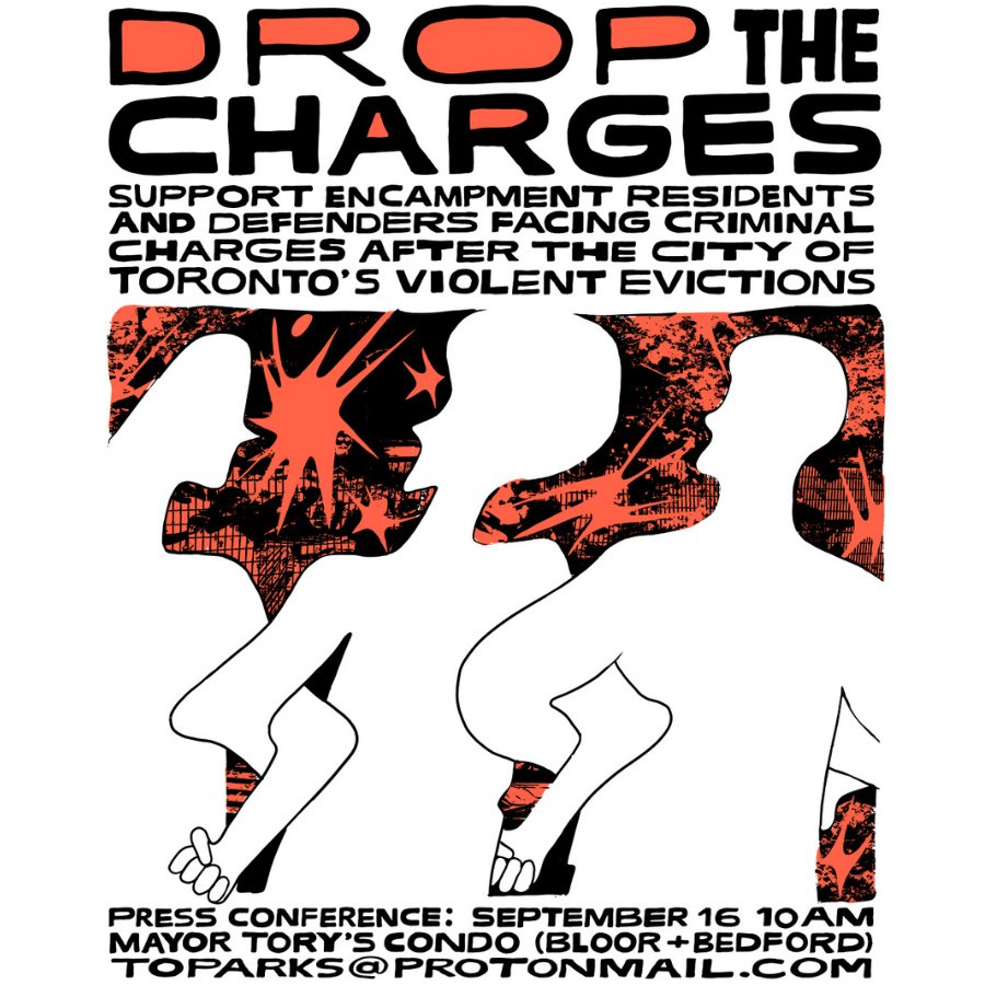 thebikebrigade's tweet image. Sept 16 @ 10 AM, come to a press conference at John Tory's condo to support the 50+ encampment residents &amp;amp; defenders ticketed/charged for standing up against the City’s brutal evictions. Let Tory hear demands loud &amp;amp; clear: #StopEvictions #DropAllCharges #RollOutPermanentHousing