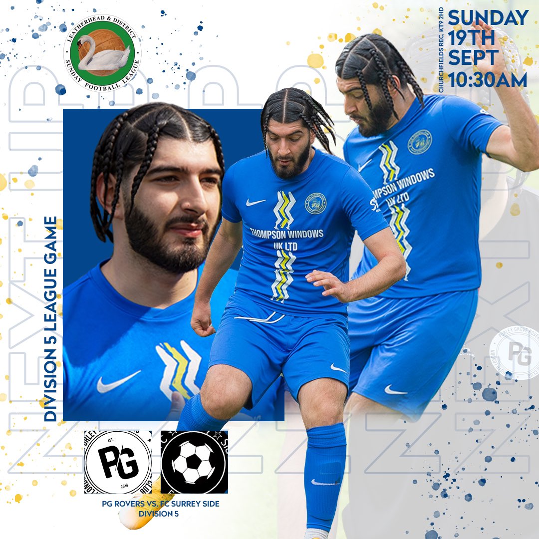NEXT UP, THIS SUNDAY!💙

⚽️ LEAGUE GAME
🏟 CHURCHFIELDS REC, CHESSINGTON
🆚 FC SURREY SIDE XI
🕚 10:30AM 
📆 SUNDAY 19TH SEPTEMBER 

Come and support the boys!♿️

#PG