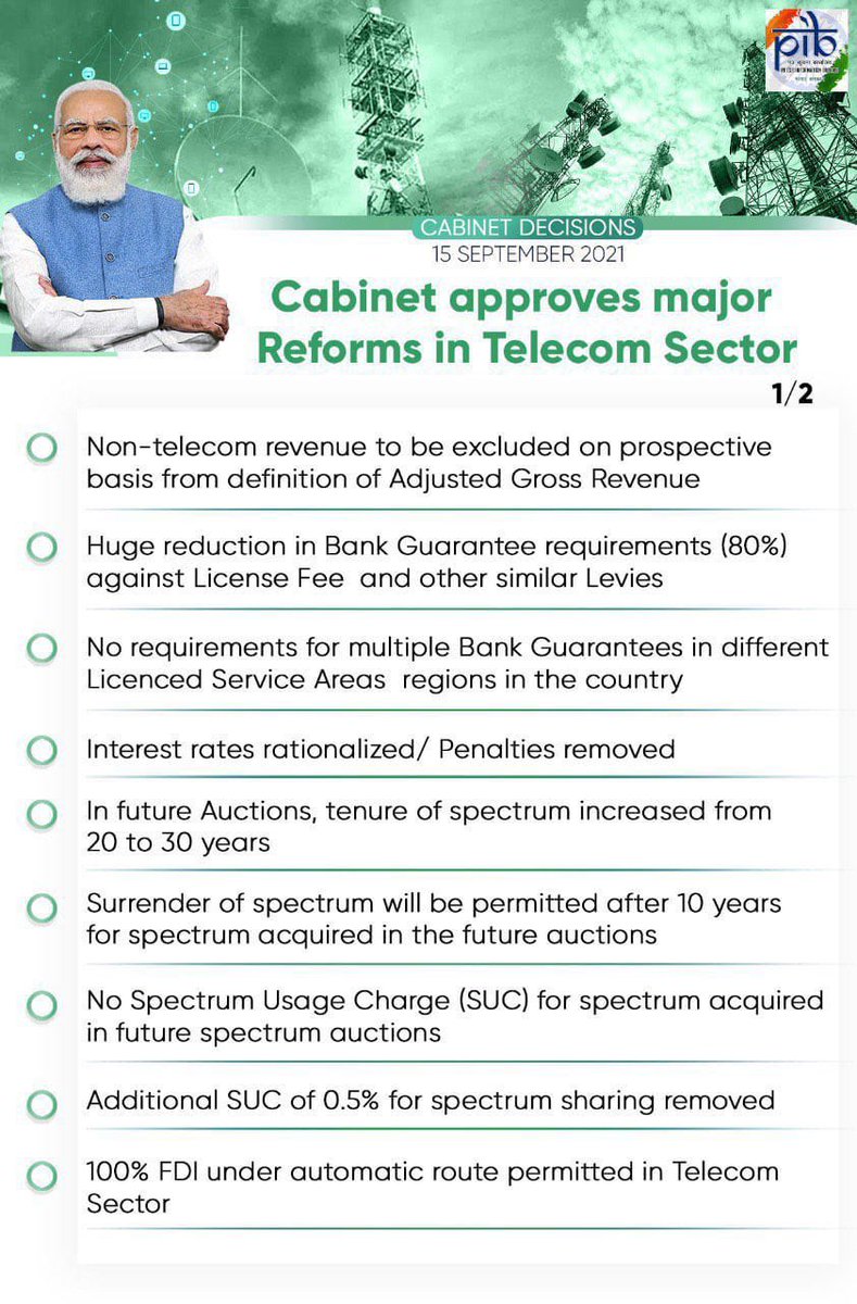 The slew of historic reforms will relieve the much stressed #telecom sector; the approval of the 9 structural reforms &amp; 5 process reforms will undoubtedly lead to unprecedented development; with more players &amp; more competition, better options &amp; services for consumers.