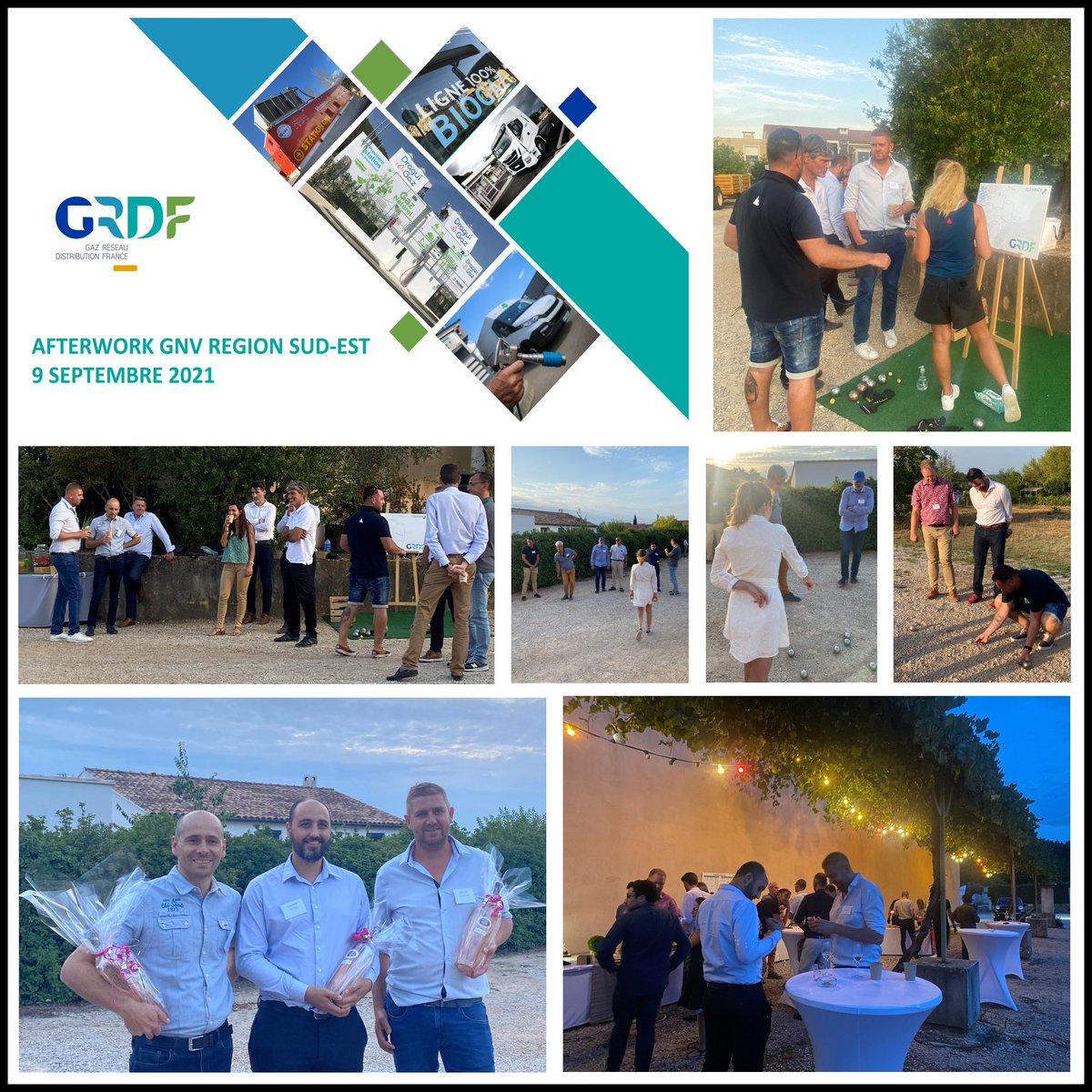 Un grand MERCI 😊 de l’équipe GRDF GNV Sud-Est à toutes les personnes présentes (Partenaires de la mobilité gaz #GNV, transporteurs de marchandises, de voyageurs…) lors de ce moment de convivialité autour du #BioGNC #GNC. Félicitations aux vainqueurs et RDV l’année prochaine