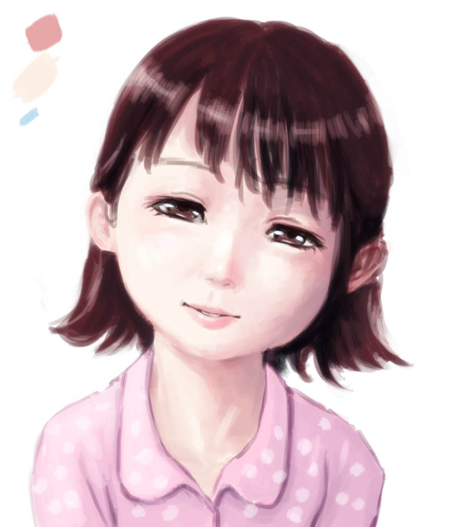 今日の分ドローイング 眠いねぇ そろそろ寝る の顔 なかな 貴房のイラスト