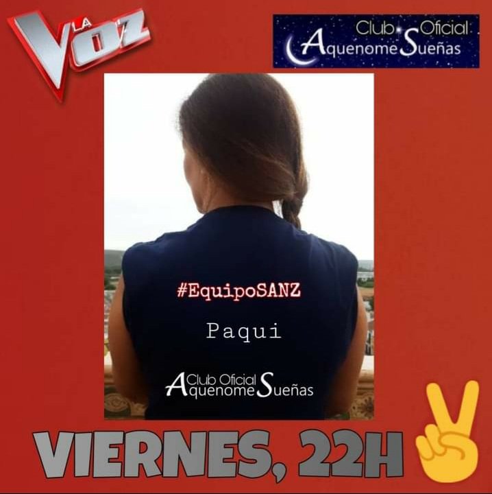 Nosotras también somos #EquipoSANZ y queremos decirte que estaremos contigo en #LaVozAntena3✌🏻
hasta el final.

Te veremos sonreír😀, escucharemos tu voz y
estamos seguras de que veremos alguna lagrimilla de emoción que llegan al ❤️ <a href="/alejandrosanz/">Alejandro Sanz</a>
#AquenomeSueñas <a href="/aquenomesuenas/">AquenomeSueñas</a>