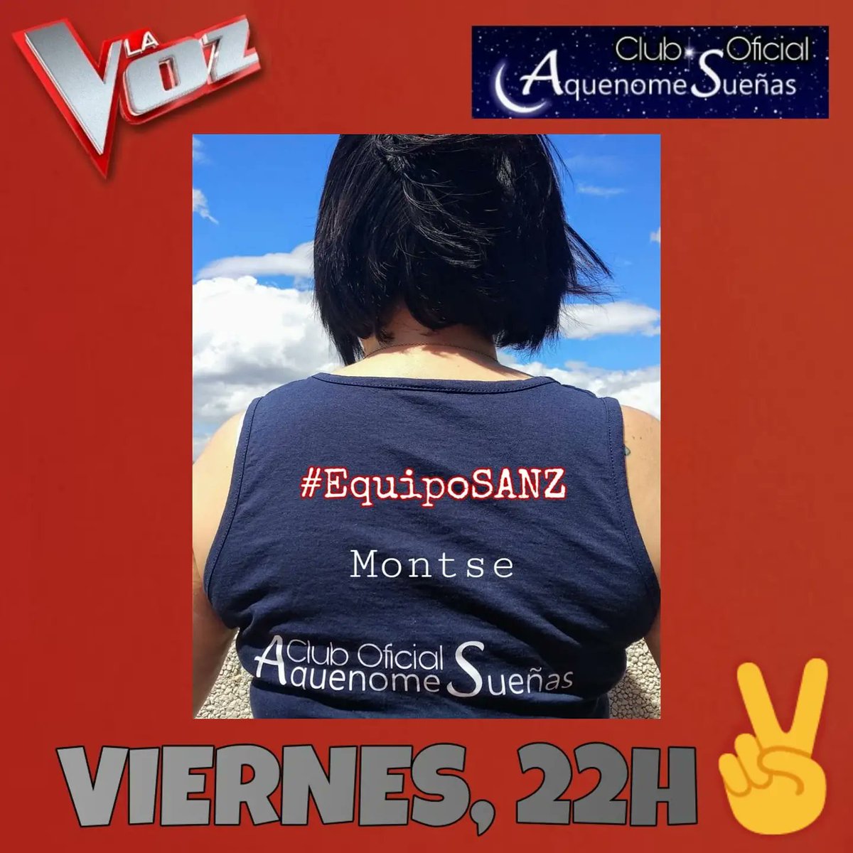 Nosotras también somos #EquipoSANZ y queremos decirte que estaremos contigo en #LaVozAntena3✌🏻
hasta el final.

Te veremos sonreír😀, escucharemos tu voz y
estamos seguras de que veremos alguna lagrimilla de emoción que llegan al ❤️ <a href="/AlejandroSanz/">Alejandro Sanz</a>
#AquenomeSueñas <a href="/AQueNoMeSuenAS/">AquenomeSueñas</a>