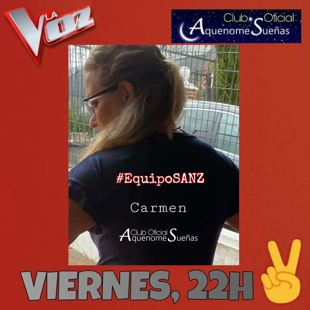 Nosotras también somos #EquipoSANZ y queremos decirte que estaremos contigo en #LaVozAntena3✌🏻
hasta el final.

Te veremos sonreír😀, escucharemos tu voz y
estamos seguras de que veremos alguna lagrimilla de emoción que llegan al ❤️ <a href="/AlejandroSanz/">Alejandro Sanz</a>
#AquenomeSueñas <a href="/AQueNoMeSuenAS/">AquenomeSueñas</a>