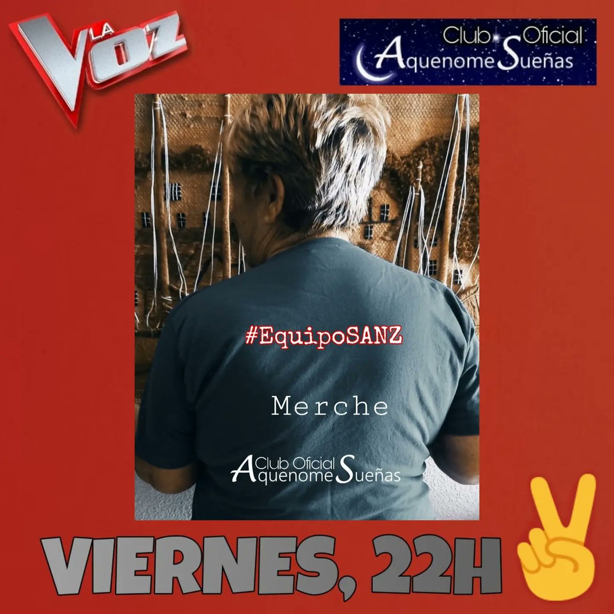 Nosotras también somos #EquipoSANZ y queremos decirte que estaremos contigo en #LaVozAntena3✌🏻
hasta el final.

Te veremos sonreír😀, escucharemos tu voz y
estamos seguras de que veremos alguna lagrimilla de emoción que llegan al ❤️ <a href="/AlejandroSanz/">Alejandro Sanz</a>
#AquenomeSueñas <a href="/AQueNoMeSuenAS/">AquenomeSueñas</a>