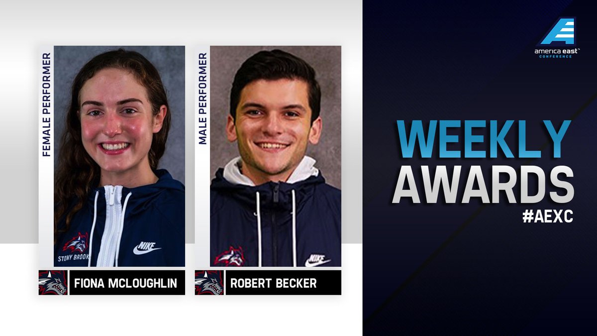 AmericaEast's tweet photo. #AEXC Week 2 Awards

Female Performer: Fiona McLoughlin, @StonyBrookXCTF 
Male Performer: Robert Becker, @StonyBrookXCTF 

Full details: https://t.co/EjUFcL2boK https://t.co/LrdhKWMnx2