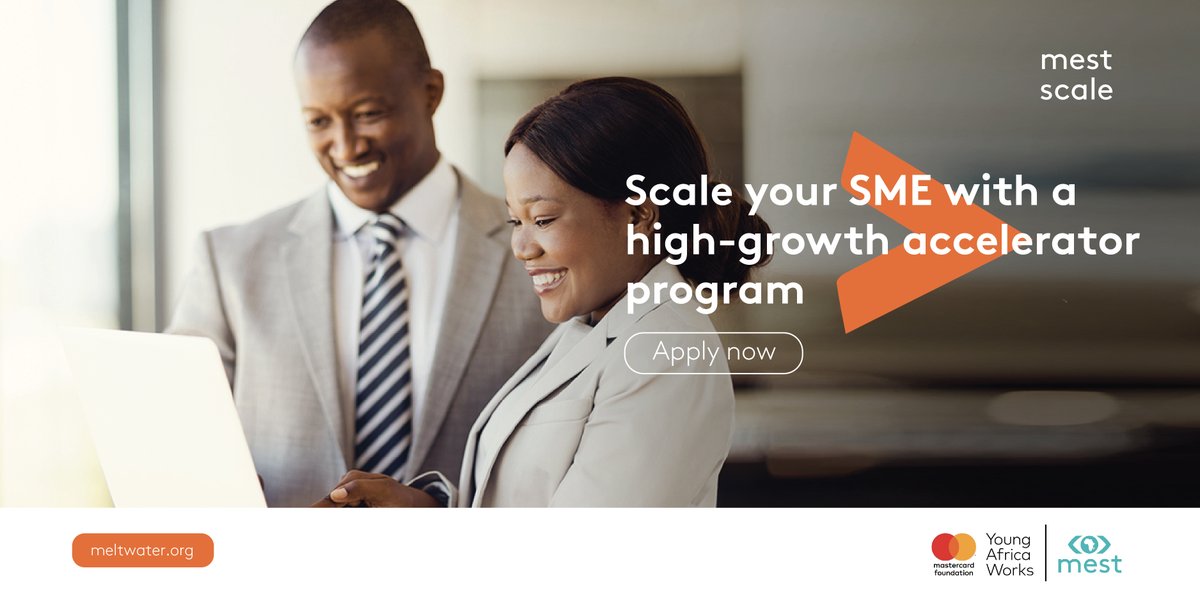 MESTAfrica's tweet photo. We’re proud to partner with @MastercardFdn to unlock the potential of #Ghanaian SMEs through #MESTScale; a high-growth venture acceleration program designed to help #SMEs scale. 

Learn more and be a part of our first MEST Scale cohort https://t.co/QQoXX2oRqq https://t.co/iBLGlEmnG5