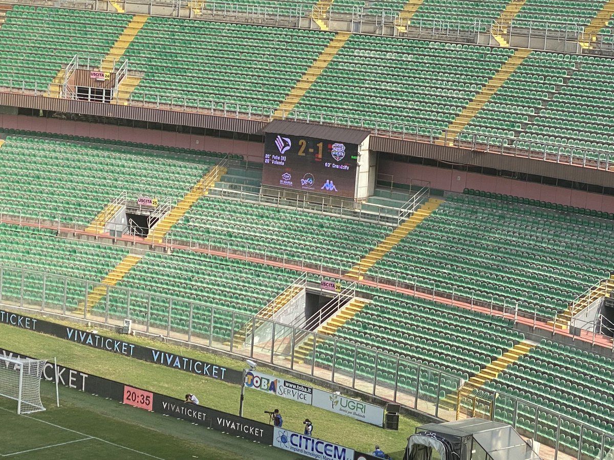 #PalermoMonopoli 2-1 al 65’ (10’ Fella su rigore, 24’ Valente, 60’ Grandolfo)