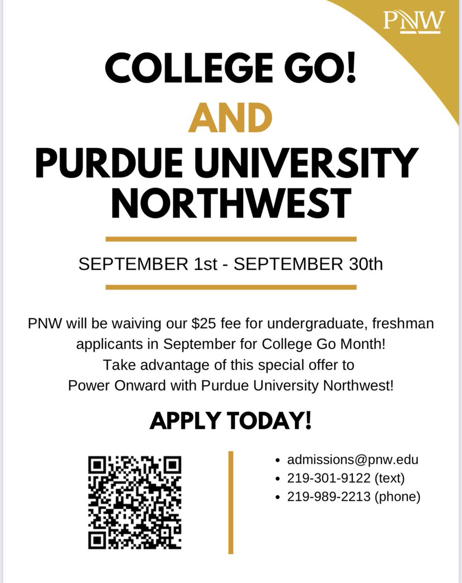 Why apply to PNW now? Students who apply early can take full advantage of funding and housing opportunities. Also, Freshman applications are FREE during the month of September. 🦁📝🐾 Apply now (For FREE)! pnw.edu/apply-now